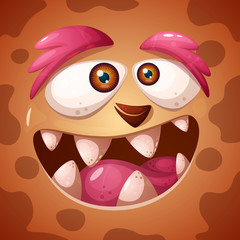Funny, cute crazy pumpkin character. Halloween illustration. For printing on T-shirts.