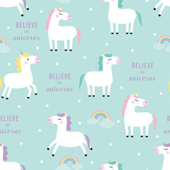cute hand drawn unicorn pattern