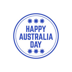 Grungy Stamp for Australia Day. Happy Australia day lettering