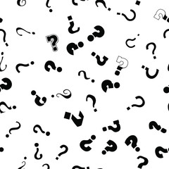 Question mark, education, school concept. Seamless vector EPS 10 pattern. Flat style