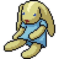Obraz premium vector pixel art rabbit doll