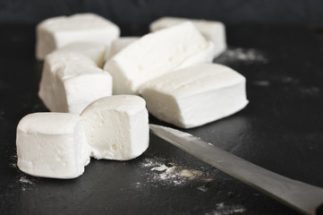 White homemade marshmallow