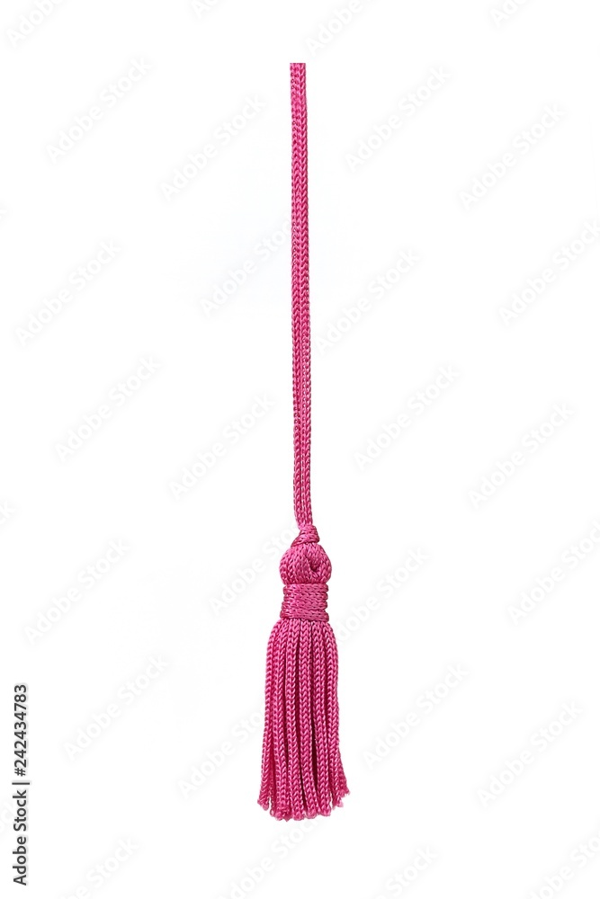 Wall mural Pink silk tassel isolated on white background for creating graphic concepts - Wall murals