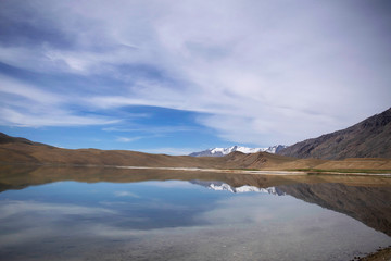 A scenic view of Pangong lake to Tso Moriri.