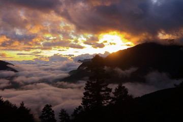 Sunset of Lake waist, Taipei, Taiwan.