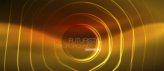 Neon glowing wave, magic energy and light motion background. Vector wallpaper template