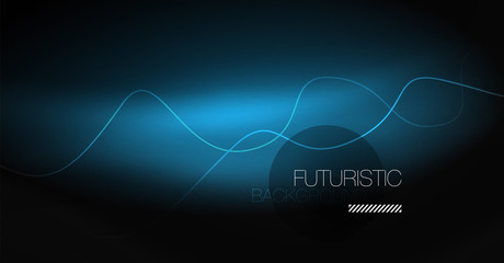 Neon lines wave background. Abstract composition
