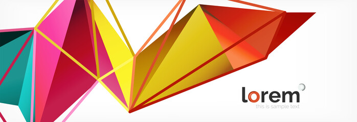 Vector colorful geometric triangle background, crystal banner design