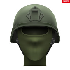 Fototapeta premium Military tactical helmet green color