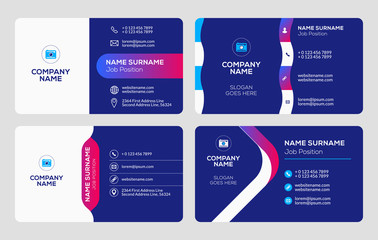 Set of business card templates. Vector illustration. Stationery design
