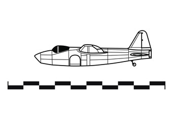 Heinkel He.178. Outline drawing