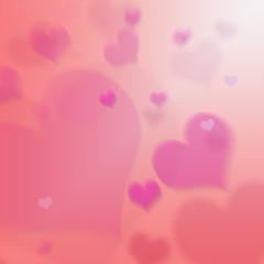 Pink and Red Valentines Day Love Heart Background