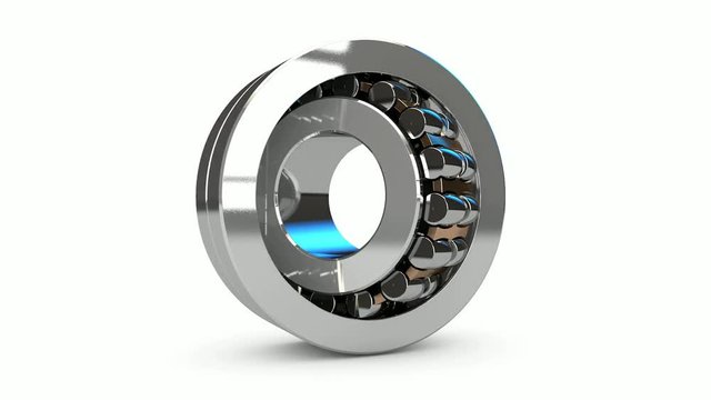 3D animation of roller bearing that rotates.