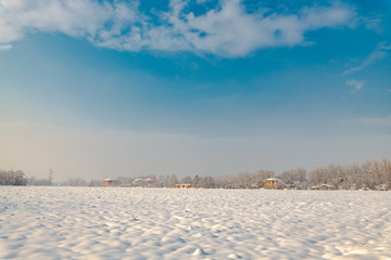 Idyllic winter countryside landscape