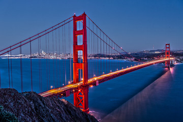 Golden Gate Bridge at Night from Marin Headlands