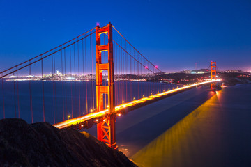 Golden Gate Bridge at Night from Marin Headlands