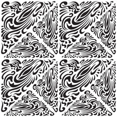 Abstract Pattern in Oriental Style. Elegant pattern of smooth elements. The original idea of packaging, tiles, wallpaper, textiles. Handmade.