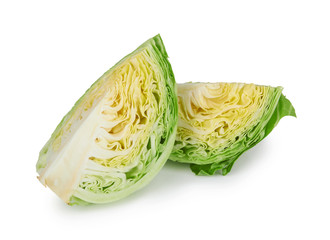green cabbage on white