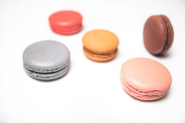 small tasty colorful macarons