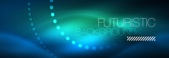 Glowing neon circle line dots, round line design, abstract style on black background. Neon abstract round circles Magic neon lights and glowing dots