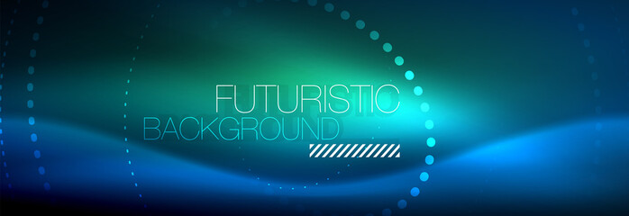 Glowing neon circle line dots, round line design, abstract style on black background. Neon abstract round circles Magic neon lights and glowing dots