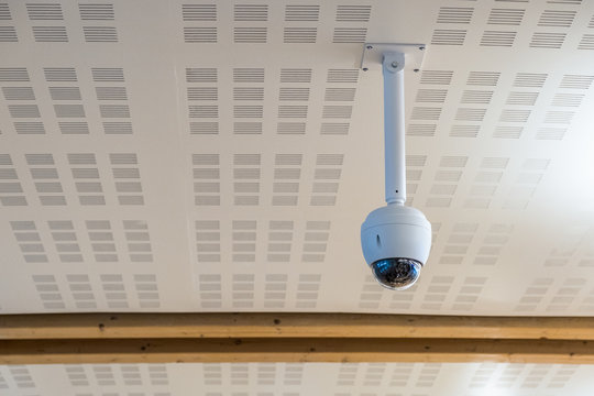 Surveillance camera (CCTV) circle shape hang on ceiling