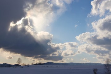 北海道　冬の空