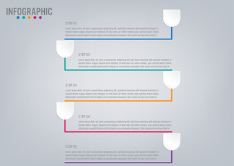 Business infographic labels template with 5 options.Creative concept for infographic.