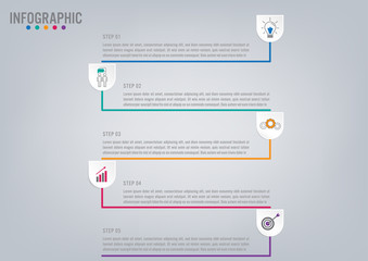 Business infographic labels template with 5 options.Creative concept for infographic.