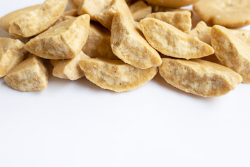 Coconut sugar on white.