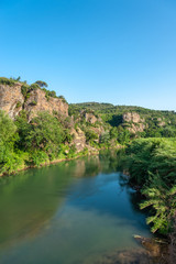 Landscape with the river La Nartuby near Le Muy