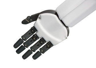 robotic hand isolated on white