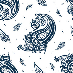 Paisley, Abstract Flower. Hand Drawn luxury old fashioned floral ornament, Victorian vector background. Can be used for wallpaper, website background, textile, phone case print