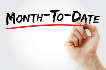 MTD - Month To Date acronym, business concept background