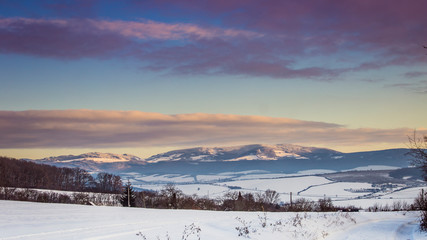 Fototapeta na wymiar Great Javorina is the highest peak of the White Carpathians