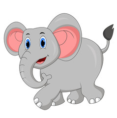Cute elephant cartoon walking