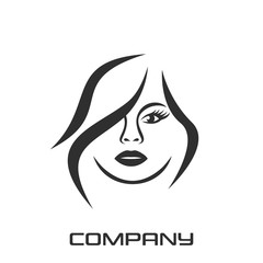 Beautiful female face and beauty of the logo