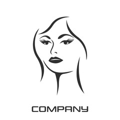 Beautiful female face and beauty of the logo