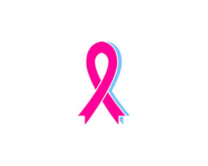 Breast cancer awareness ribbon logo vector illustration