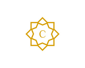 C initial letter logo with luxury ornament