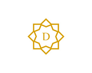 D initial letter logo with luxury ornament