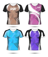 Set of Soccer sport t-shirt layout design poly template and polo shirt vector illustration