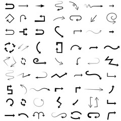 Black arrows set. Flat icons