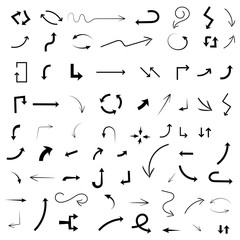 Black arrows set. Flat icons