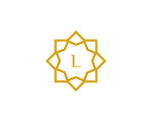 L initial letter logo with luxury ornament