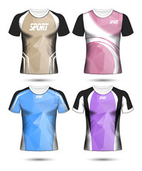 Set of Soccer sport t-shirt layout design poly template and polo shirt vector illustration