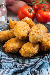 Homemade croquettes of jamon ham