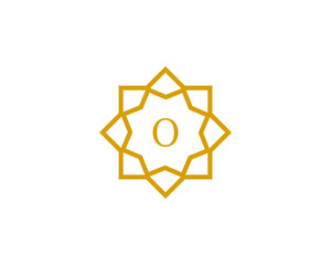 O initial letter logo with luxury ornament