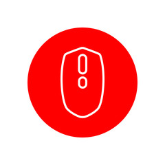 Computer Mouse Office Outline Red Icon Illustration Design