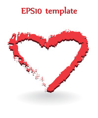 Heart shape. Heart vector. Hand drawn icon. Trendy heart isolated on white background.